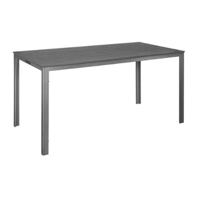 Image of Bolero Valletta Grey Slatted Outdoor Table 1560mm