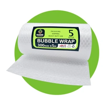 Image of Imagine Packaging Large Bubble Wrap Roll 300mm x 5m Small Air Bubbles for Moving House &amp; Packing Storage Boxes