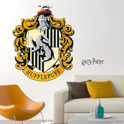 Image of Harry Potter Wall Sticker Hufflepuff Crest Decal Wizarding World Art (120cm Height x 95cm Width)