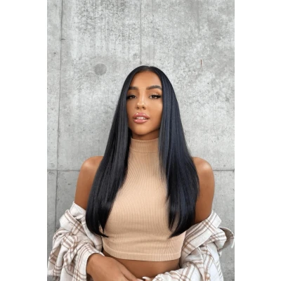 Image of Lullabellz Thick Straight Clip In Hair Extensions, 18 Inch Length, Dark Brown