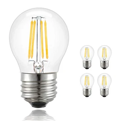 Image of Vintage LED Filament Bulb G45 4W Light Bulb, E27 Base, Clear Warm White 2700 3000K, Retro Edison Screw Globe Lamp 40W Equivalent, 4 Pack