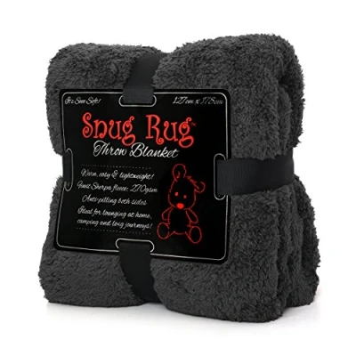 Image of Snug Rug Special Edition Luxury Grey Blanket Sherpa Fleece Blankets Soft Throw 127 x 178cm (50&quot; 70&quot;) Slate