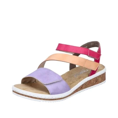 Image of Rieker Women&#039;s V3670 Sandal, Colourful, 6.5 UK