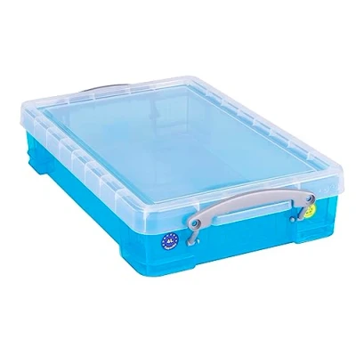 Image of Really Useful Plastic Storage Box 4 Litre Transparent Bright Blue