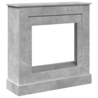 Image of vidaXL Fireplace Surround Concrete Grey Engineered Wood Frame 90 x 30 cm Electric
