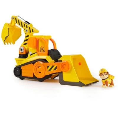 Image of Rubble and Crew, Bark Yard Deluxe Bulldozer Construction Truck Toy with Lights, Sounds Action Figure, Kids’ Toys for Boys Girls Aged 3+