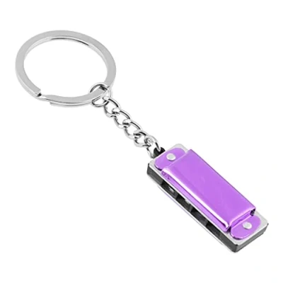Image of Colorful Harmonica Keychain 8 Tone 4 Holes For Key Chain 3.6 X1.2 X 0.8cm Kids Toy Keyring