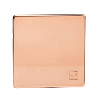 Image of Varilight XDYSBS.AC Screwless Antimicrobial Copper 1 Gang Single Blank Plate