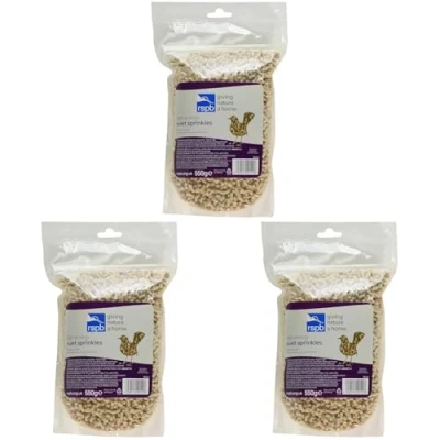 Image of RSPB High Energy Sprinkles Wild Bird Food, 550 grams, Contains Premium UK Suet, mixed with Raisins, Nyjer Seed &amp; Sunflower Hearts, Supporting the Charity in Resealable Recyclable Pouch