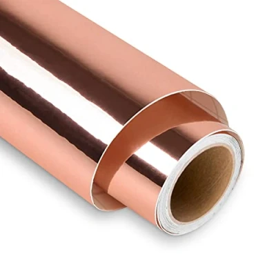 Image of Rose Gold Permanent Vinyl for Cricut 12&quot; x 5FT Roll, Outdoor Self Adhesive Roll Decor Sticker, Party Decoration, Car Decal