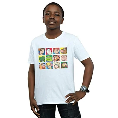 Image of Disney Boys Toy Story Character Squares T Shirt White 5 6 Years