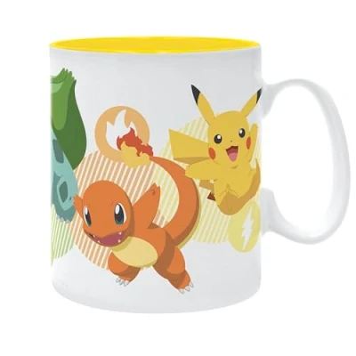 Image of ABYSTYLE Pokémon Pikachu &amp; Starters Ceramic Novelty Coffee Tea 460ml / 16.2oz Mug Merchandise Gifts