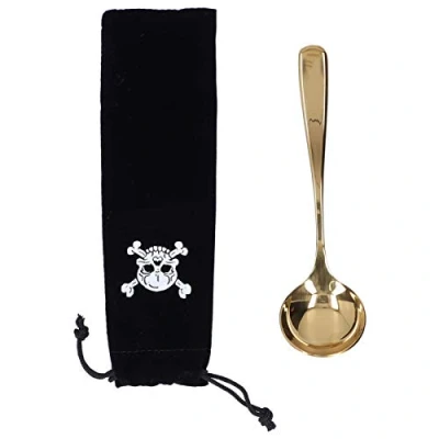 Image of Coffee Cupping Spoon, Stainless Steel Milk Foam Dessert Spoon with Storage Bag(Golden)