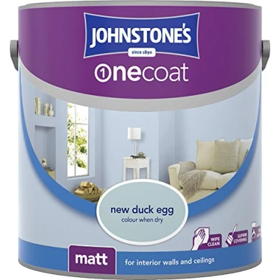 Image of Johnstone&#039;s One Coat Matt Emulsion Paint New Duck Egg 2.5L