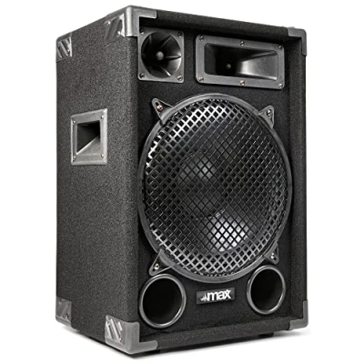 Image of MAX SP12 12&quot; Passive DJ Speakers, 700W High Power PA System with Bass Reflex, Dual Jack/Clip Terminals, Professional Speakers Ideal for Mobile DJs &amp; Live Sound, Parties, Events, and More