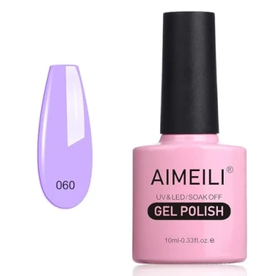 Image of AIMEILI Soak Off UV LED Light Purple Gel Nail Polish Lavender (060) 10ml