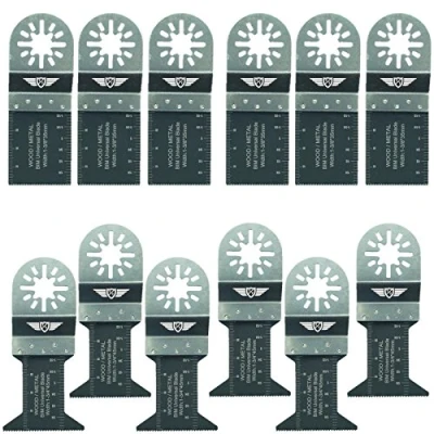 Image of 12 x TopsTools UNK12BMX Bi Metal Blades Compatible with Bosch Fein (Non StarLock) Makita Milwaukee Einhell Ergotools Hitachi Parkside Ryobi Worx Workzone Multi Tool Accessories