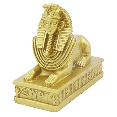 Image of Kocris Casa Aquarium Sphinx Lion Fish Tank Decorations Ancient Egypt Reptile Turtle Lizard Spider Tanks Terrarium Egyptian Décor Ornament Pet Gold
