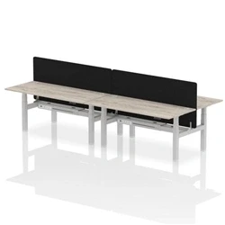 Image of Air B2B 1800x800 Adjustable 4P Bench Desk CP Grey Oak/Silver + Screen