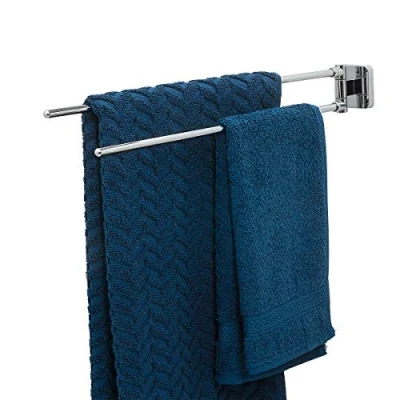 Image of Tiger Onu Towel Rail with 2 Arms, Stainless Steel, Chrome, 4.8 x 5.4 44.3 cm