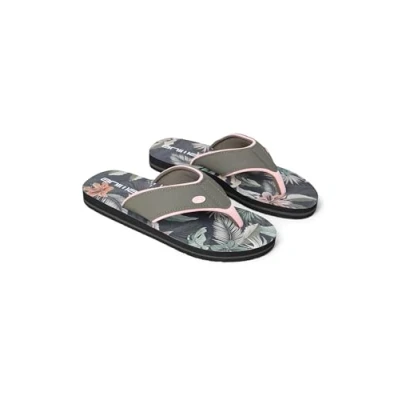 Image of Animal Swish Womens AOP Flip Flops Slip on, Lightweight Sandals with Soft padded upper straps For Autumn, Winter, Beach &amp; Outdoors Pale Green Adult Shoe Size 6