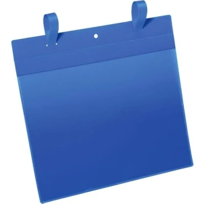 Image of Durable Document Pocket with Straps A4 Landscape, Pack of 50 Pieces, Dark Blue