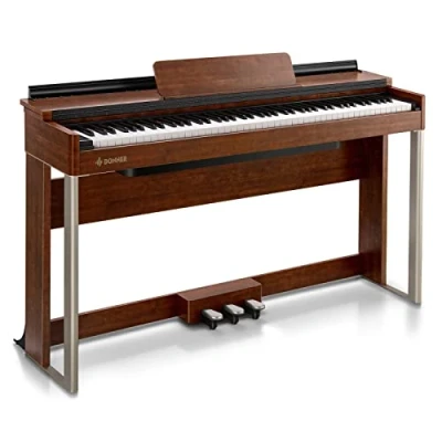 Image of Donner DDP 200 Digital Piano 88 Key Weighted Keyboard Piano, Graded Hammer Action Electric for Professional Beginner, Home with LCD Screen/5 Reverb/BT MIDI/Three Pedal