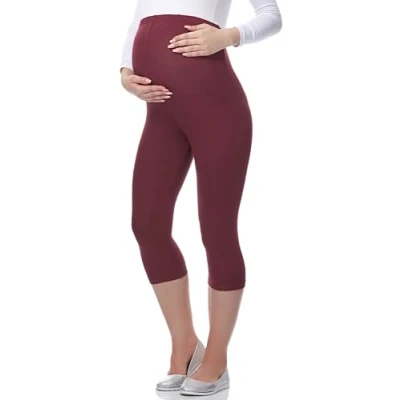 Image of Be Mammy Women&#039;s Maternity 3/4 Leggings 03(Claret, XL)