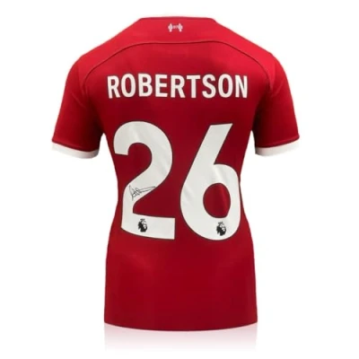 Image of Exclusive Memorabilia Andy Robertson Signed 2023 24 Liverpool Football Shirt