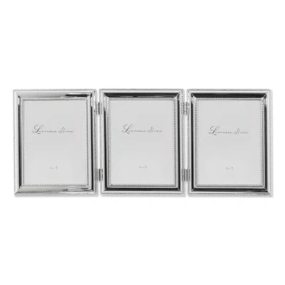 Image of Lawrence Frames 510745T Silver Plated Double Bead Hinged Triple Picture Frame, 4 by 5 Inch