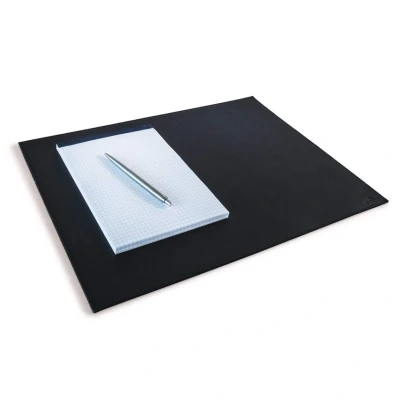 Image of Durable Desk Mat Leather in Black 42 x 30 cm Hand Stitched Premium Made From Soft Grained Cowhide
