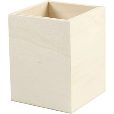 Image of Pencil Holder, H: 9,5 cm, Size 7,5x7,5 Plywood, 1pc