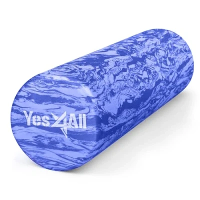 Image of Yes4All Foam Roller Ultra Lightweight Medium Density EVA Fitness 45cm long for Back, Legs, Workouts, Trigger Point Exercise, Gym, Pilates and Yoga, N. Clematis Marbled