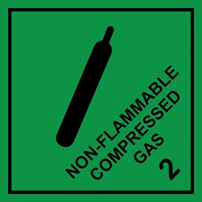 Image of Dangerous Substance Labels Non Flammable Compressed Gas Safety Sign Self Adhesive Sticker 100mm x