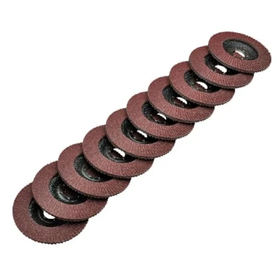 Image of Draper Aluminium Oxide Flap Discs, 115 x 22.23mm, 60 Grit (Pack of 10)