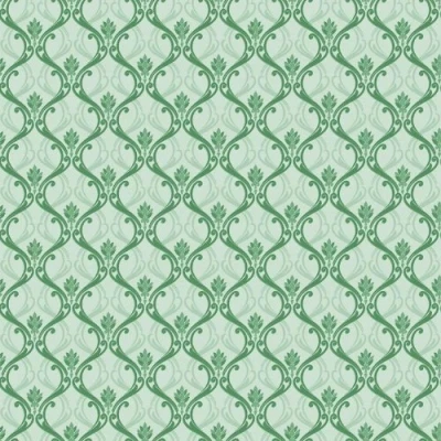 Image of MyTinyWorld Dolls House Miniature Green Classic Wallpaper Design