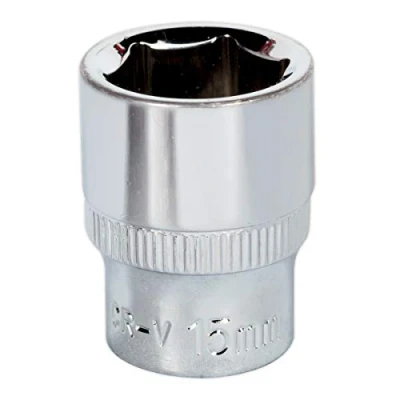 Image of Sealey Sp3815 Walldrive Socket 15Mm 3/8Sq Drive Fully Polished