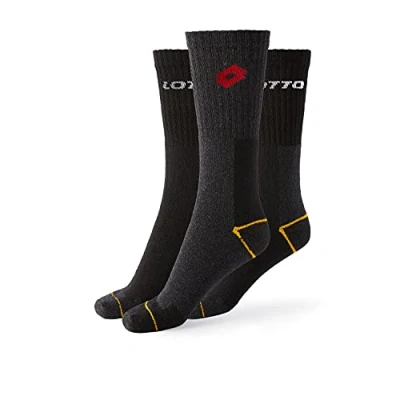 Image of Lotto 12 Pairs of Professional Work Socks for Men, Cotton, Super Breathable and Durable, Reinforced Toe Heel, Oeko Tex Certified, black, 43 46 Kurz