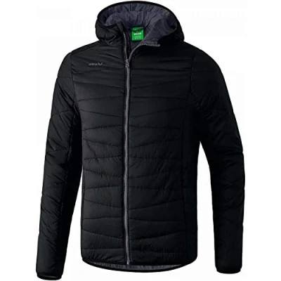 Image of Erima Kid&#039;s Outdoor Basics Quilted Jacket, Dark Grey/Green Gecko, Size 152