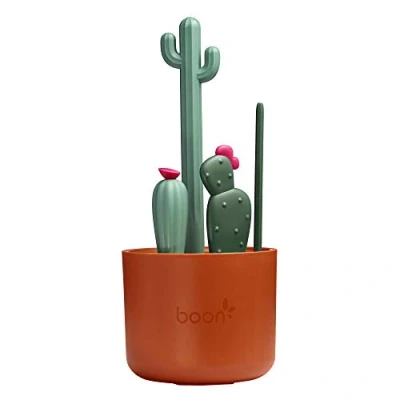 Image of Boon Cacti Bottle Cleaning Brush Set, Terracotta, 4 Piece Set