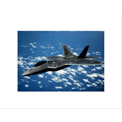 Image of Wee Blue Coo Military Air Plane Fighter Bomber Jet F 22 Raptor Wall Art Print
