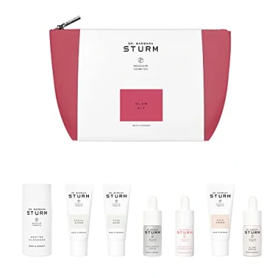 Image of Dr. Barbara Sturm Glow Kit For Women 8 Pc 0.67oz Facial Scrub, Face Mask, 0.33oz Hyaluronic Scrum, Cream, Drops, 0.7oz Enzyme Cleanser