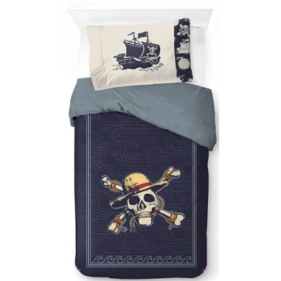 Image of Jay Franco One Piece High Seas 100% Cotton Single Duvet Cover Set Bedding Includes 50 x 70 cm Pillowcase