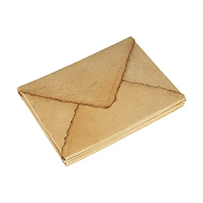 Image of Wanderings Handmade Antiqued Envelope with Deckle Edge 5.25 x 7.25 / 13x18 cm Package of 25 for Writers, Invitations, Announcements Cold Press Thick 150 GSM Recycled Paper