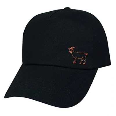 Image of TeddyTs &#039;Goat&#039; Greatest of All Time Design Black Adults Baseball Cap, M L