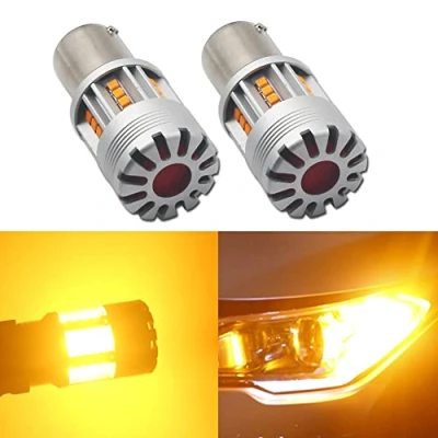 Image of Eseastar S25 BAU15S PY21W 581 LED Bulb Amber Built in Strong Canbus No Hyper Flashing with Cooling Fan 5000LM Extremely Bright For Car Turn Signal Light Blinker Only, 2 Pack