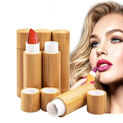 Image of 6Pcs Bamboo Empty Lipstick Tubes, MERYSAN 5.5g Refillable DIY Lip Balm Tube Containers, Cosmetic Gloss Deodorant Case Holder for Women Girls Makeup