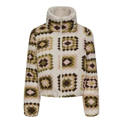 Image of ONLY Onlvibbe Puffer Winter jacket, Women&#039;s, Size: Small, Moonbean/lizard/mustard gold/pinecone/misty