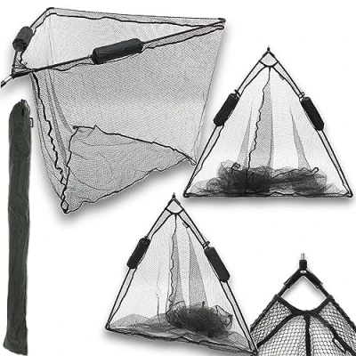 Image of 42&quot; Inch Rubber Carp Pike Fishing Landing Net dual 2 Floats NGT Rubberised Mesh
