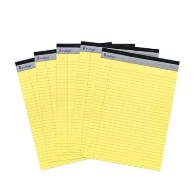 Image of Indigo Yellow Ruled Lined Legal Executive Paper Refill Pad Margin 8mm 60gsm (10)